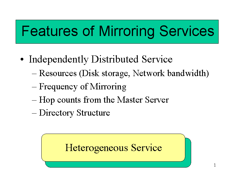 Features of Mirroring Services