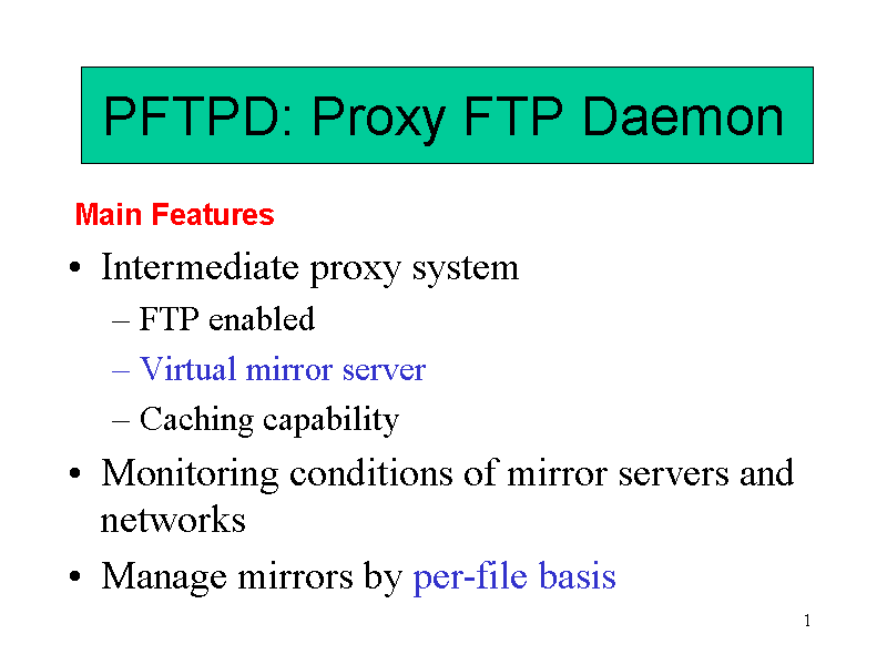 PFTPD: Proxy FTP Daemon